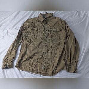 Wrangler Flex For Comfort Collared Shirt - Brown -‎ Size Large